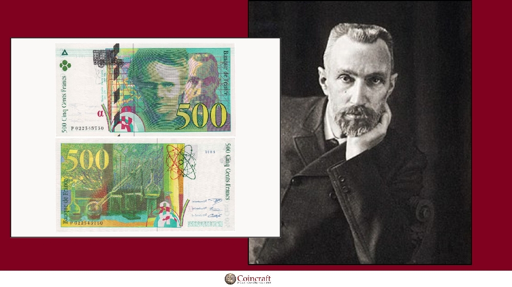French Francs dedicated to Pierre Curie (former physicist and chemist) - Coincraft